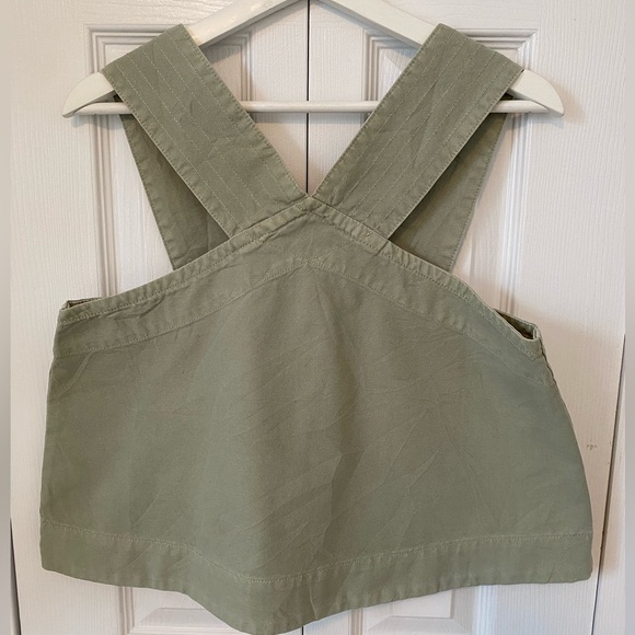 Everlane The Cross Front Apron Top 100% organic cotton in Sage Green  Size M - Picture 4 of 12